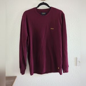 Polo Ralph Lauren Waffle Knit Thermal Crew-Neck Burgundy Men's Large Nwot